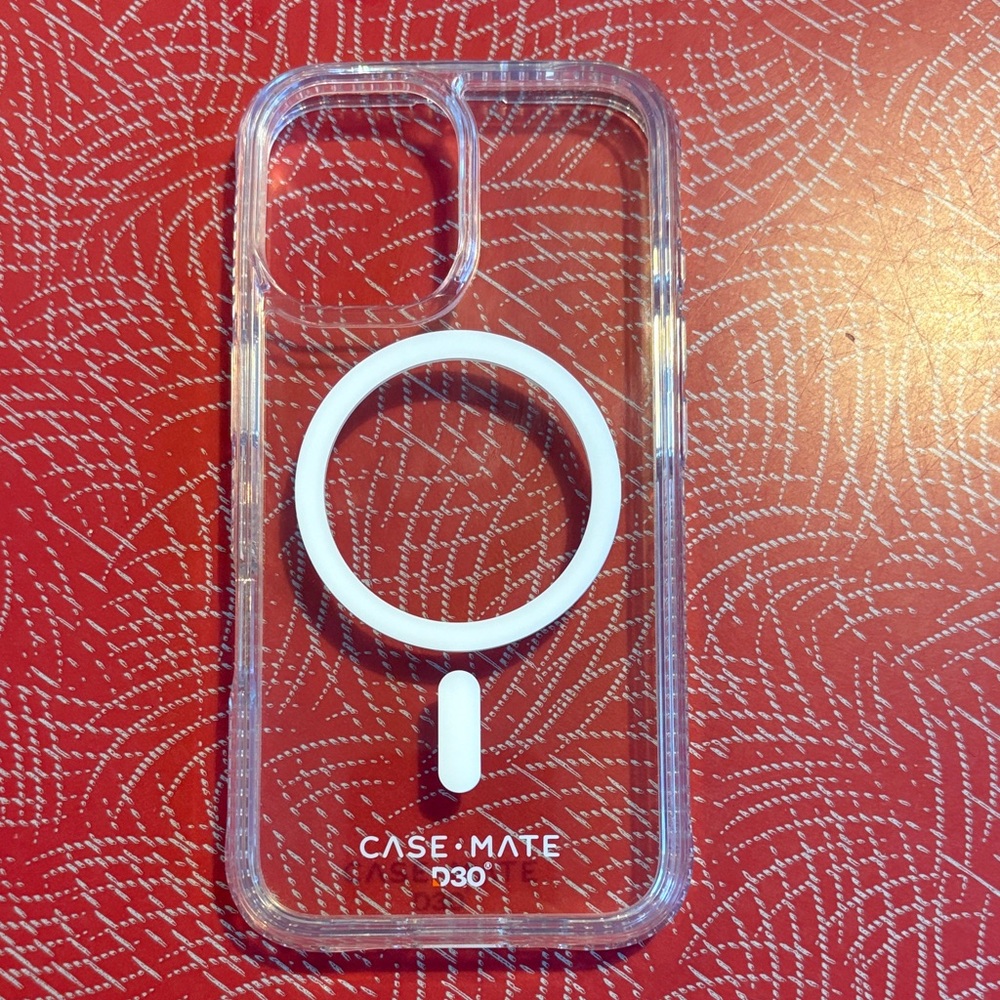 Case-Mate Transparent Phone Case with White Ring i phone 16